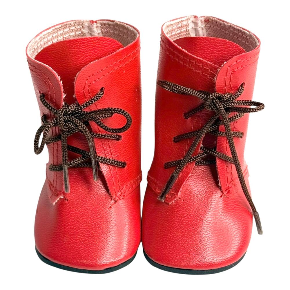 American Girl Kirsten Doll Boots Early Pleasant Co No Grommets Brown Shoe Laces